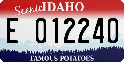 ID license plate E012240