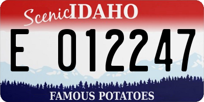 ID license plate E012247