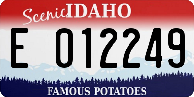 ID license plate E012249