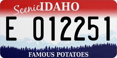 ID license plate E012251