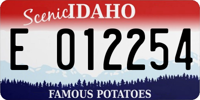ID license plate E012254
