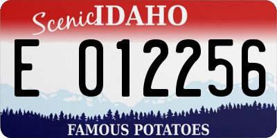 ID license plate E012256