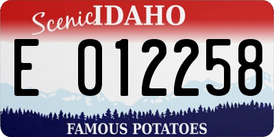 ID license plate E012258