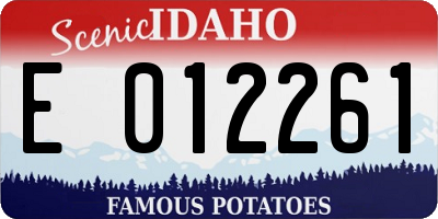 ID license plate E012261