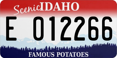 ID license plate E012266