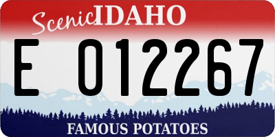 ID license plate E012267