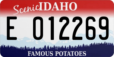 ID license plate E012269