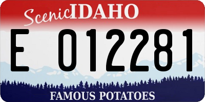 ID license plate E012281