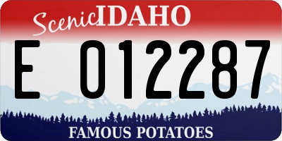 ID license plate E012287