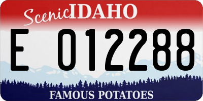 ID license plate E012288