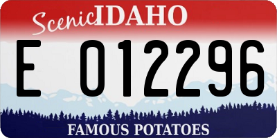 ID license plate E012296