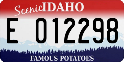 ID license plate E012298