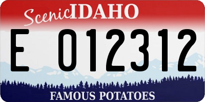 ID license plate E012312