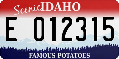 ID license plate E012315