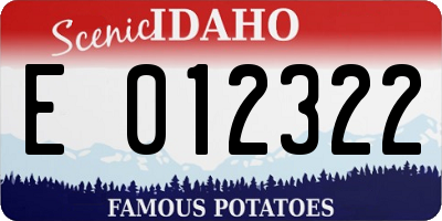 ID license plate E012322