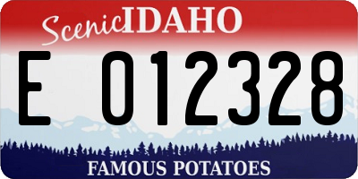 ID license plate E012328