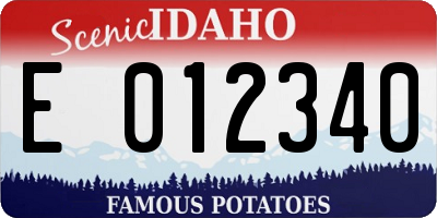 ID license plate E012340