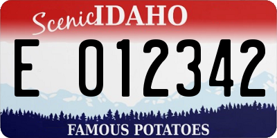 ID license plate E012342