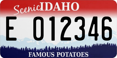 ID license plate E012346