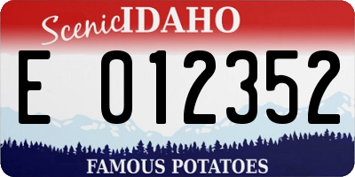 ID license plate E012352