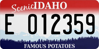 ID license plate E012359