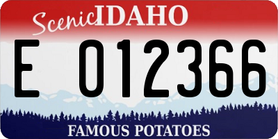 ID license plate E012366