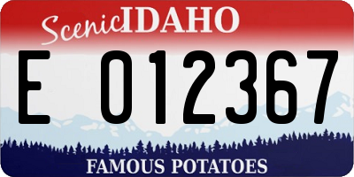 ID license plate E012367