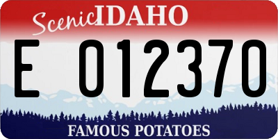 ID license plate E012370