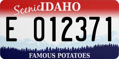 ID license plate E012371