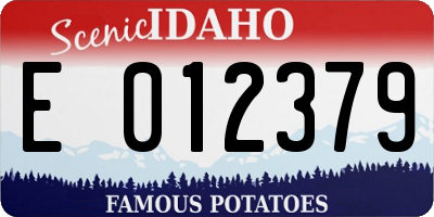 ID license plate E012379