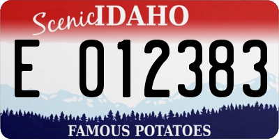 ID license plate E012383