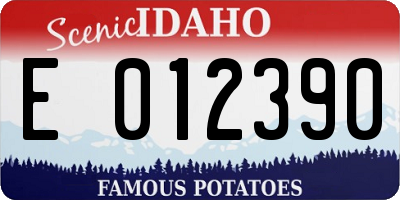 ID license plate E012390