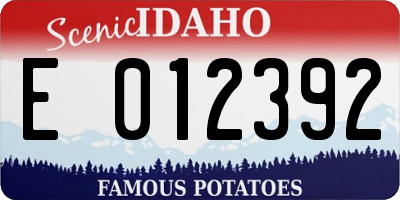 ID license plate E012392