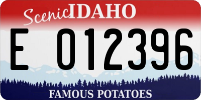 ID license plate E012396