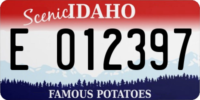 ID license plate E012397