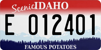 ID license plate E012401