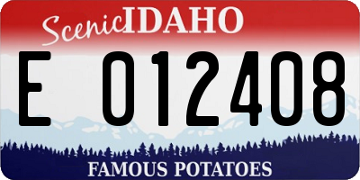 ID license plate E012408