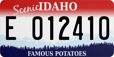 ID license plate E012410