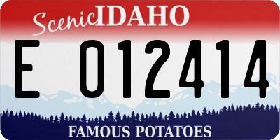 ID license plate E012414