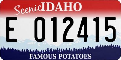 ID license plate E012415