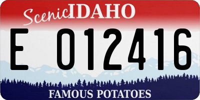 ID license plate E012416
