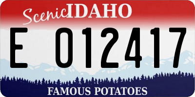 ID license plate E012417