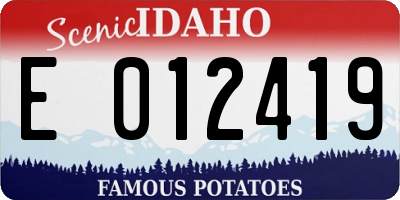 ID license plate E012419