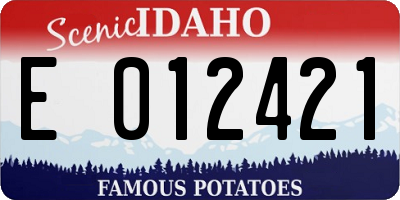 ID license plate E012421