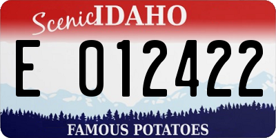 ID license plate E012422