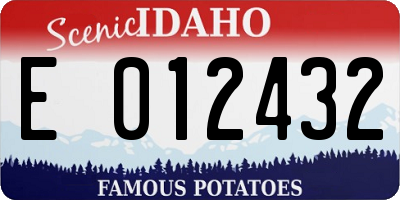 ID license plate E012432
