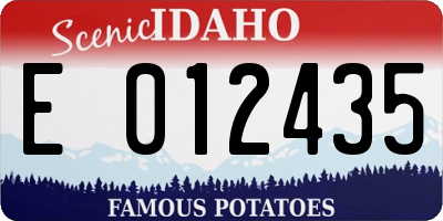 ID license plate E012435