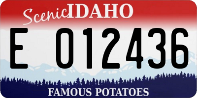 ID license plate E012436