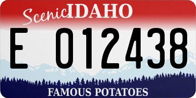 ID license plate E012438