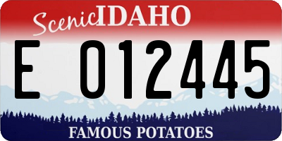 ID license plate E012445
